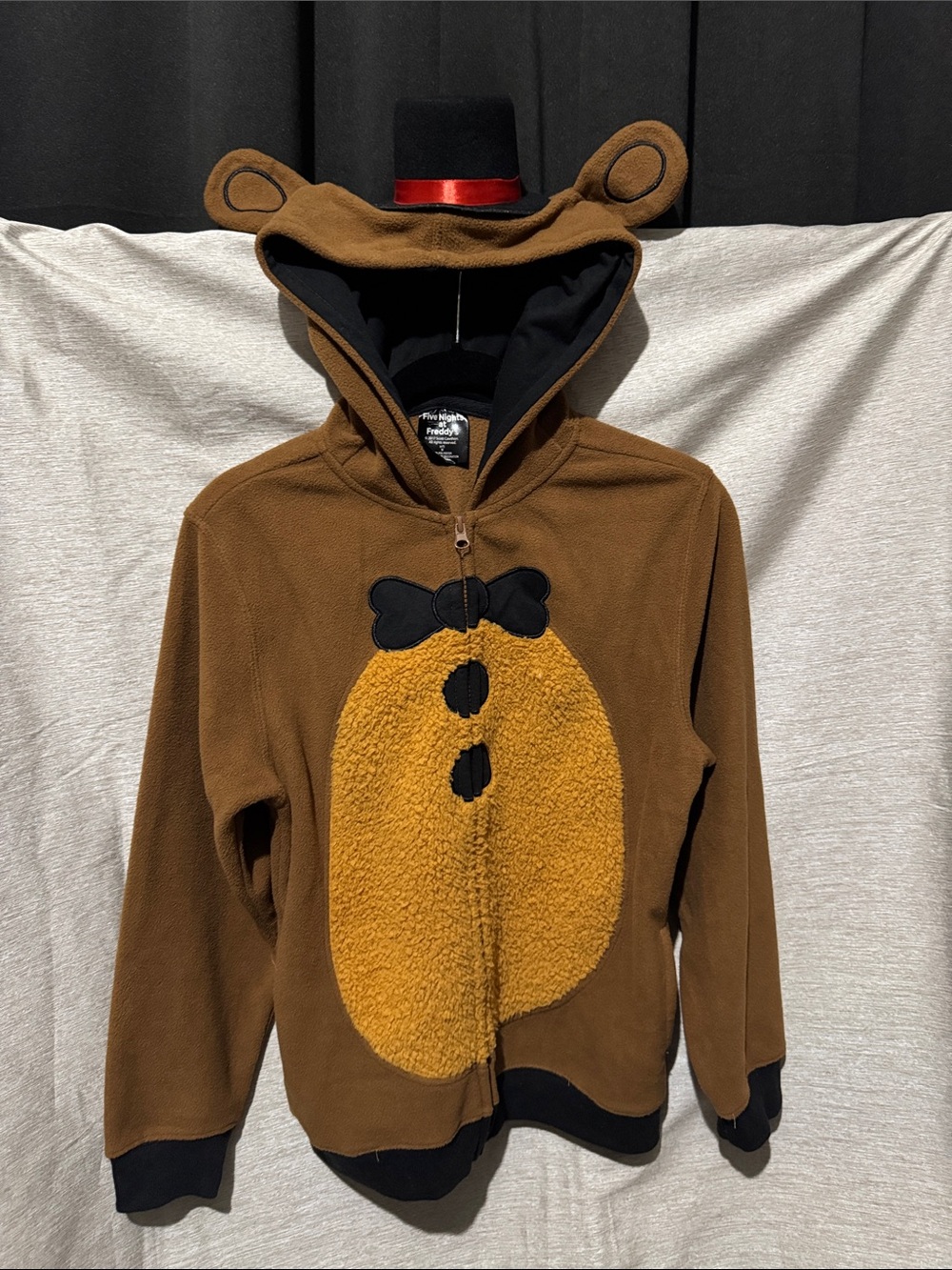 Five Nights at Freddy’s Kids Brown Teddy Front-Zip Hoodie Jacket - Picture 3 of 4